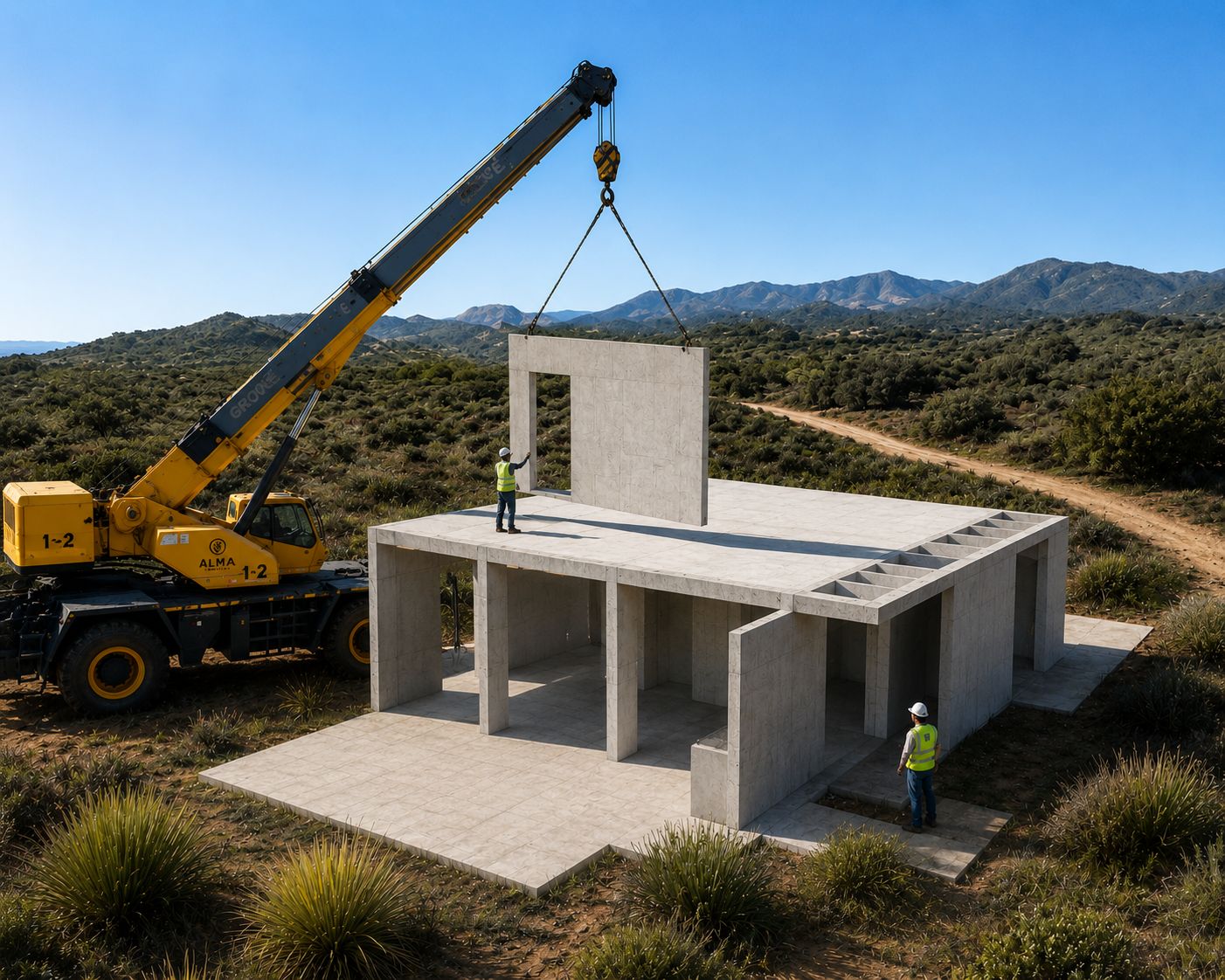Casas con Paneles de hormigón 2D